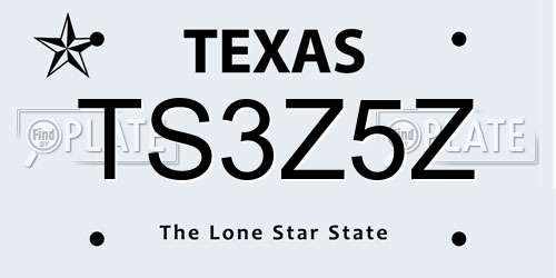 TS3Z5Z Texas License Plate