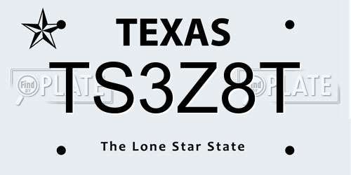 TS3Z8T Texas License Plate