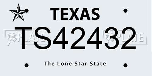 TS42432 Texas License Plate