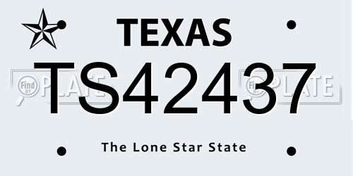 TS42437 Texas License Plate