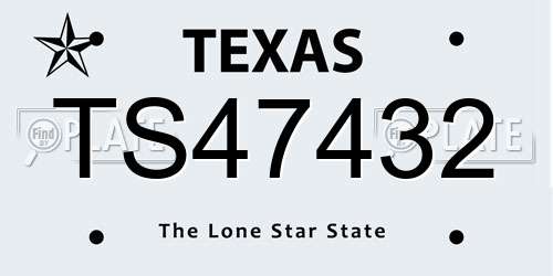 TS47432 Texas License Plate