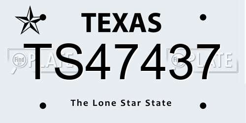 TS47437 Texas License Plate