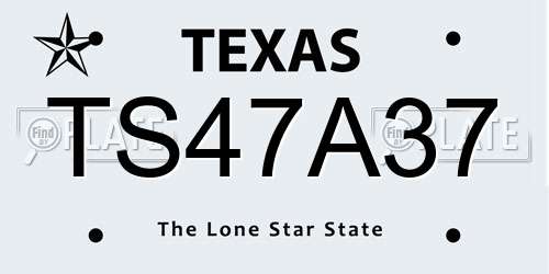 TS47A37 Texas License Plate