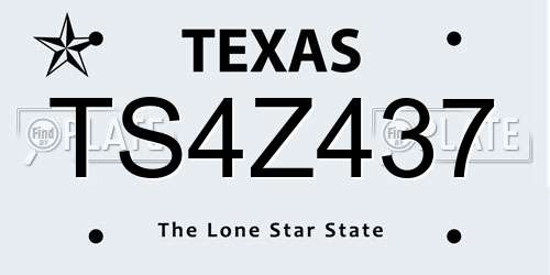 TS4Z437 Texas License Plate