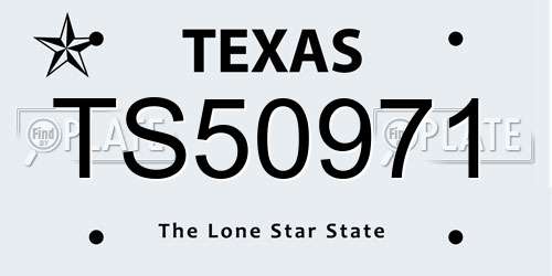 TS50971 Texas License Plate