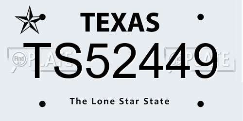 TS52449 Texas License Plate