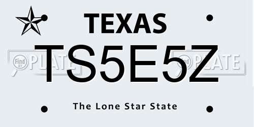 TS5E5Z Texas License Plate