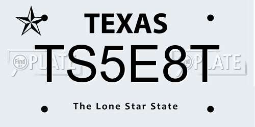 TS5E8T Texas License Plate