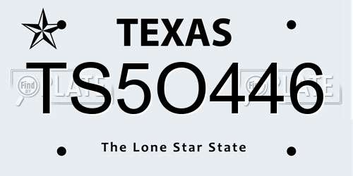 TS5O446 Texas License Plate