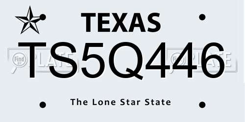 TS5Q446 Texas License Plate