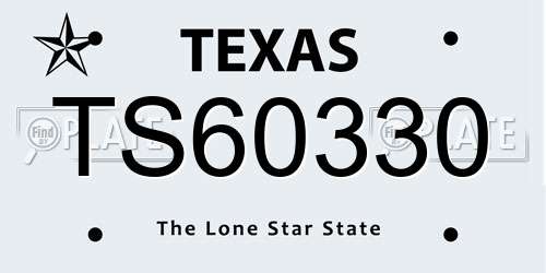 TS60330 Texas License Plate
