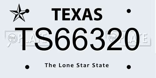 TS66320 Texas License Plate