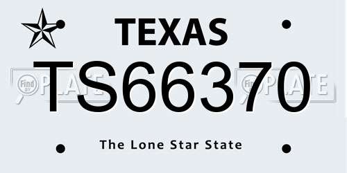 TS66370 Texas License Plate