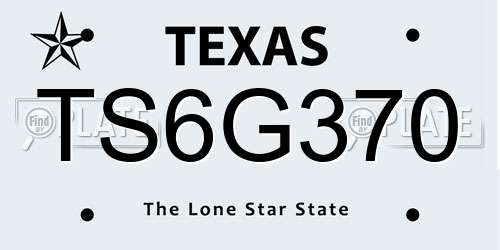 TS6G370 Texas License Plate