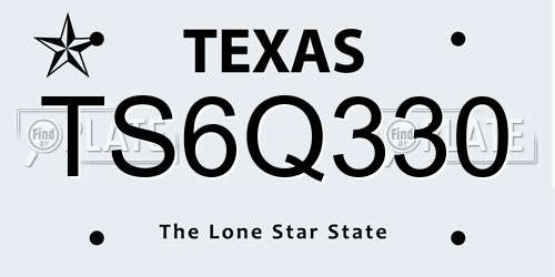 TS6Q330 Texas License Plate
