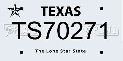 TS70271 Texas License Plate