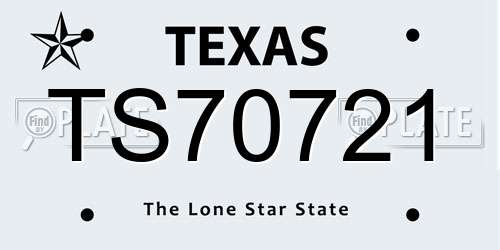 TS70721 Texas License Plate