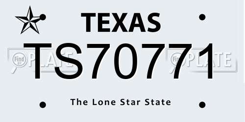 TS70771 Texas License Plate