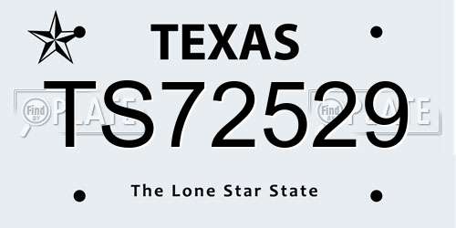 TS72529 Texas License Plate