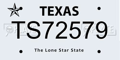 TS72579 Texas License Plate