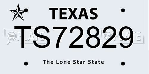 TS72829 Texas License Plate