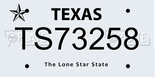 TS73258 Texas License Plate
