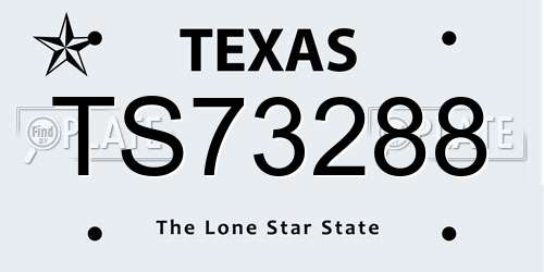 TS73288 Texas License Plate