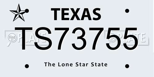 TS73755 Texas License Plate
