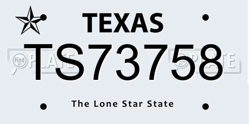 TS73758 Texas License Plate