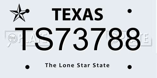 TS73788 Texas License Plate