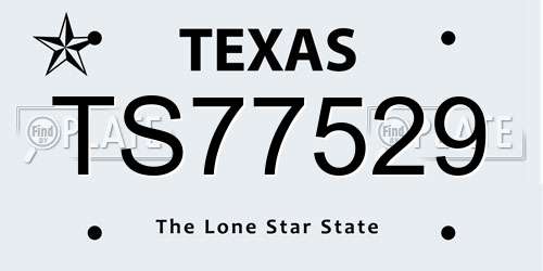 TS77529 Texas License Plate