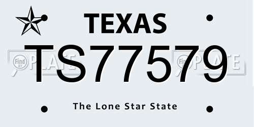 TS77579 Texas License Plate