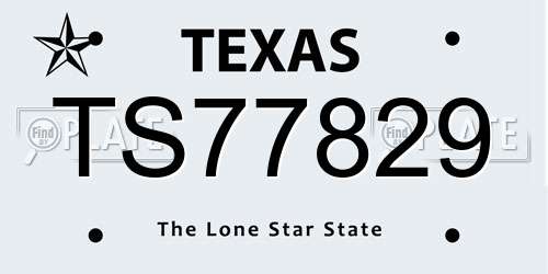 TS77829 Texas License Plate