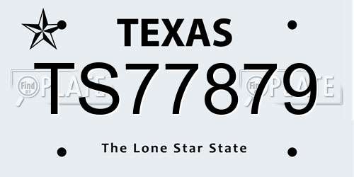 TS77879 Texas License Plate