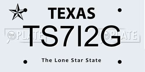 TS7I2G Texas License Plate