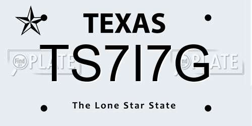 TS7I7G Texas License Plate