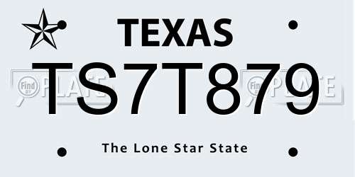 TS7T879 Texas License Plate
