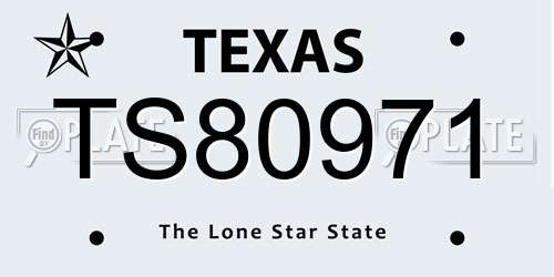 TS80971 Texas License Plate