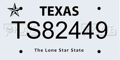 TS82449 Texas License Plate
