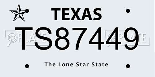 TS87449 Texas License Plate