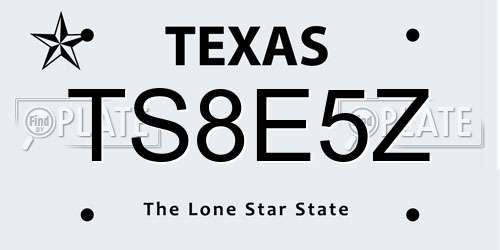 TS8E5Z Texas License Plate