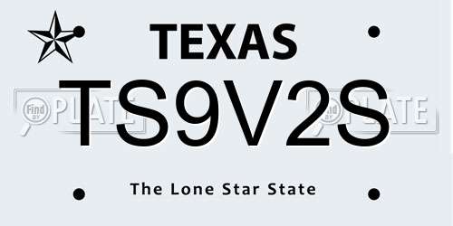 TS9V2S Texas License Plate