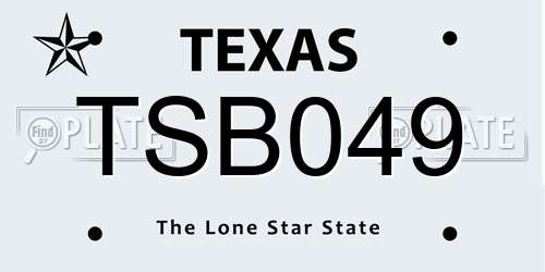 TSB049 Texas License Plate