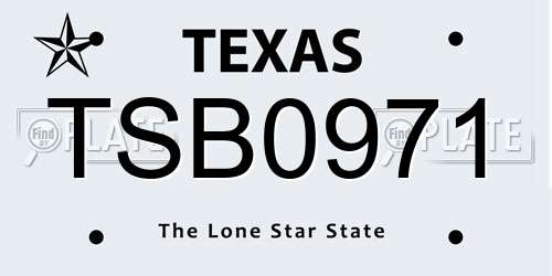 TSB0971 Texas License Plate
