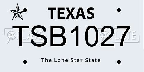 TSB1027 Texas License Plate