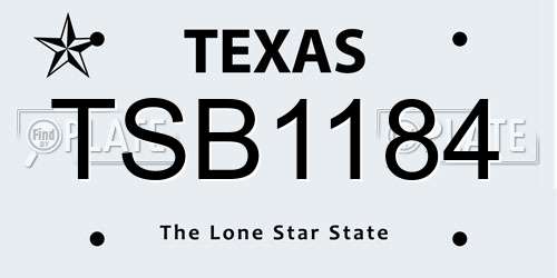 TSB1184 Texas License Plate