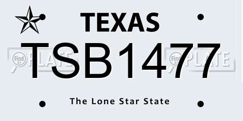 TSB1477 Texas License Plate