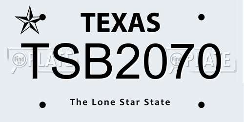 TSB2070 Texas License Plate
