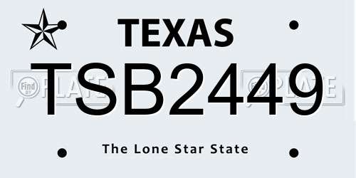 TSB2449 Texas License Plate