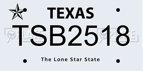 TSB2518 Texas License Plate